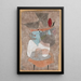 Dame im Hut und kleiner Tisch - Paul Klee — gerahmtes Bild an der Wand