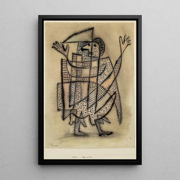 Maske mit Faux - Paul Klee — gerahmtes Bild an der Wand