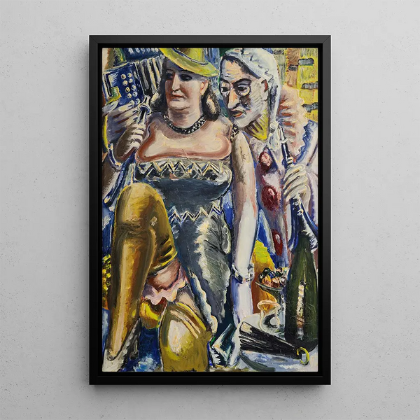 Doppelporträt Karneval Künstler und Frau - Paul Kleinschmidt — gerahmtes Bild an der Wand