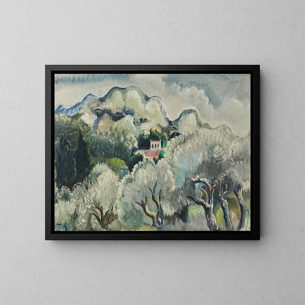 Landschaft vor dem Sturm - Paul Kleinschmidt — gerahmtes Bild an der Wand