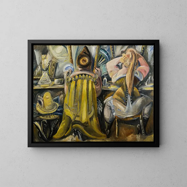 Zwei Frauen in der Loge - Paul Kleinschmidt — gerahmtes Bild an der Wand