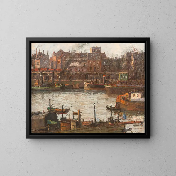 Hafen von Duisburg - Paul Kutscha — gerahmtes Bild an der Wand