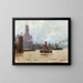 Hafen Hamburg mit Blick auf die Kehrwieder Spitze - Paul Kutscha — gerahmtes Bild an der Wand