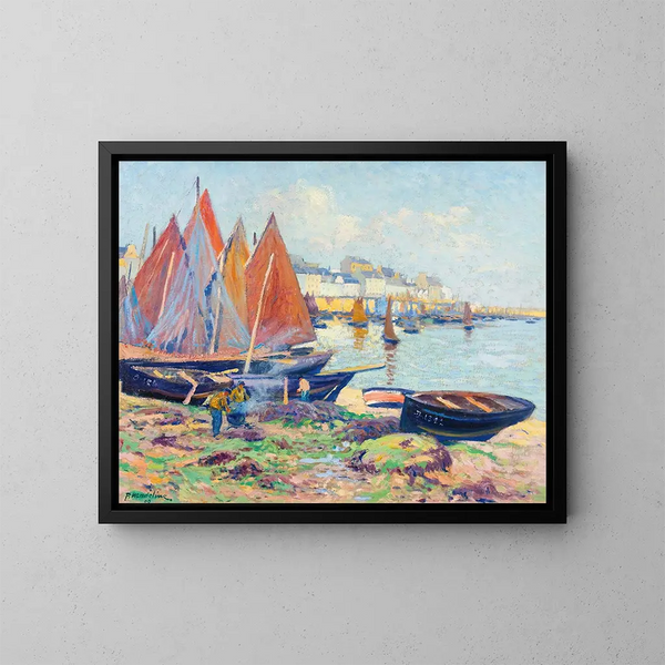 Bateaux et débardeurs - Paul Madeline — gerahmtes Bild an der Wand