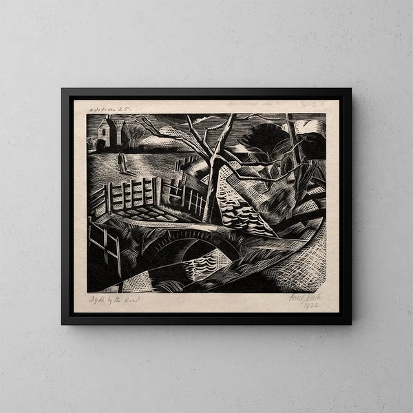Bergère am Straßenrand - Paul Nash — gerahmtes Bild an der Wand