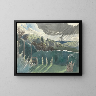 Landschaft - Paul Nash — gerahmtes Bild an der Wand