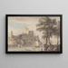 Ein Schloss an einem Fluss - Paul Sandby — gerahmtes Bild an der Wand