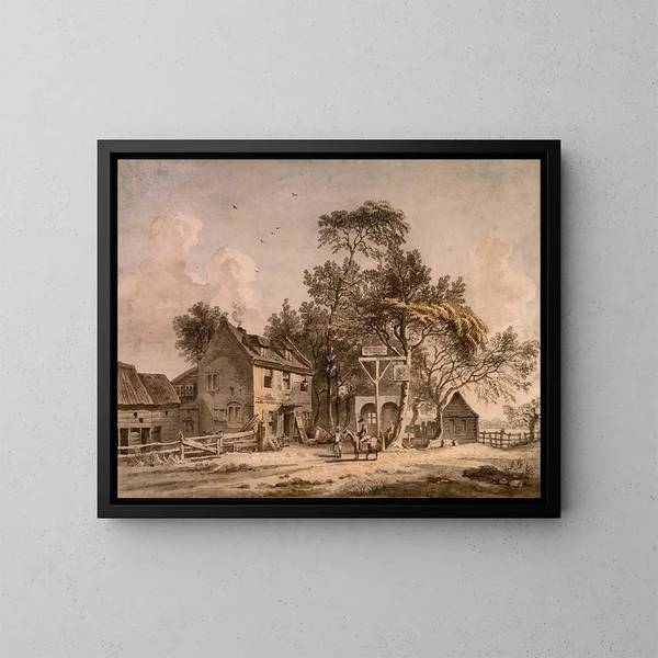 Eine Herberge - Paul Sandby — gerahmtes Bild an der Wand