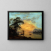 Ein Flusslandschaft bei Sonnenuntergang in Wales - Paul Sandby — gerahmtes Bild an der Wand