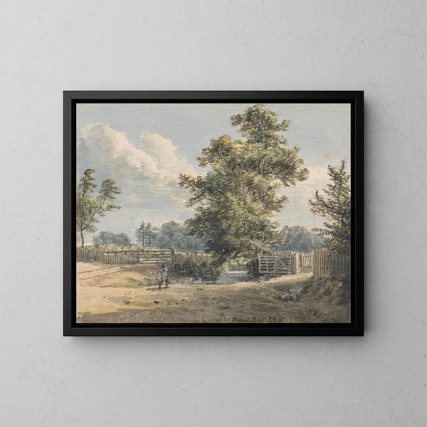 L'Ende von Brook, Essex - Paul Sandby — gerahmtes Bild an der Wand