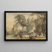 romantische Landschaft mit Figuren und Vieh - Paul Sandby — gerahmtes Bild an der Wand