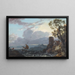 stürmischer Meer mit Burgruine und Figuren - Paul Sandby — gerahmtes Bild an der Wand