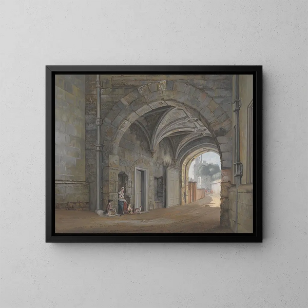 Die Tür der Königin Elisabeth - Paul Sandby — gerahmtes Bild an der Wand