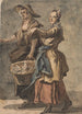 Zwei Frauen, die einen Korb halten - Paul Sandby — Ansicht des Kunstwerks