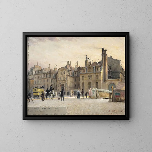 Fassaden des Gefängnisses Saint-Lazare, Rue du Faubourg Saint-Denis - Paul Schaan — gerahmtes Bild an der Wand