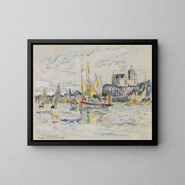 Ansicht des Hafens von Dolonne - Paul Signac — gerahmtes Bild an der Wand