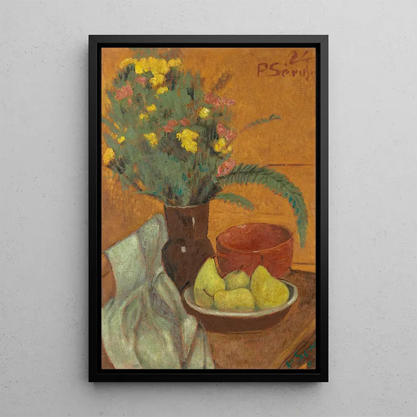 Stillleben mit Birnen und Farnbouquet - Paul Sérusier — gerahmtes Bild an der Wand