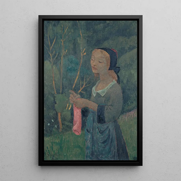 Tricoteuse au bas rose - Paul Sérusier — gerahmtes Bild an der Wand