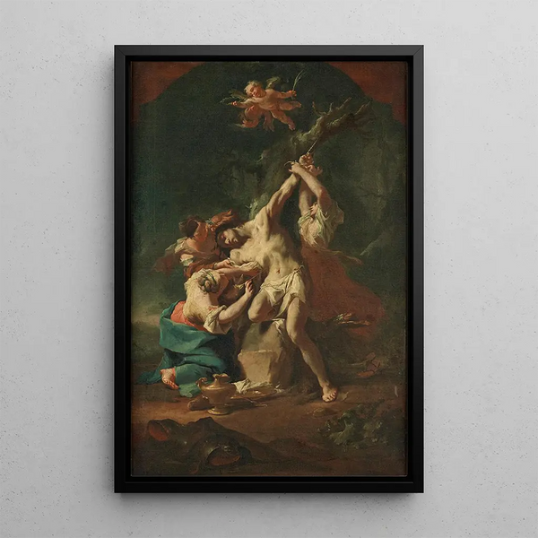 Saint Sébastien et les femmes - Paul Troger — gerahmtes Bild an der Wand