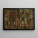 Ein architektonischer Einfall mit Blick auf ein imaginäres klassisches Palais und elegante Figuren - Paul Vredeman de Vries — gerahmtes Bild an der Wand