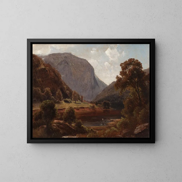 Landschaft des Hudson-Flusses - Paul Weber — gerahmtes Bild an der Wand