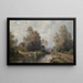 Sommerliches Flusslandschaft bei einem Bauernhof - Paul Weber — gerahmtes Bild an der Wand
