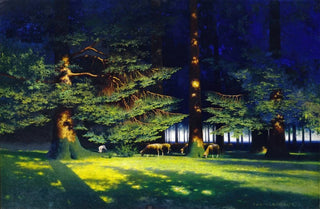 Paul Wilhelm KellerReutlingen - Waldinneres mit grasender Schafherde.webp