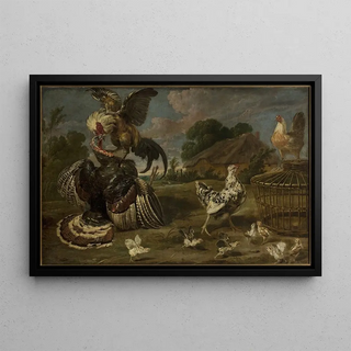 Paul de Vos - A turkey and a rooster.webp
