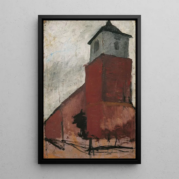 Kirche in Worpswede - Paula Modersohn-Becker — gerahmtes Bild an der Wand
