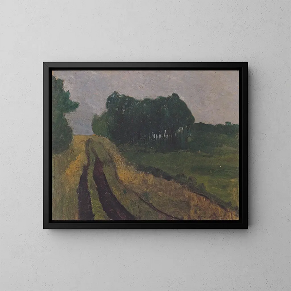 Landschaft des Abends - Paula Modersohn-Becker — gerahmtes Bild an der Wand