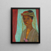 Selbstporträt mit Hut und Schleier - Paula Modersohn-Becker — gerahmtes Bild an der Wand