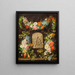 Krone aus Blumen mit Relief der Madonna - Pauline Koudelka-Schmerling — gerahmtes Bild an der Wand