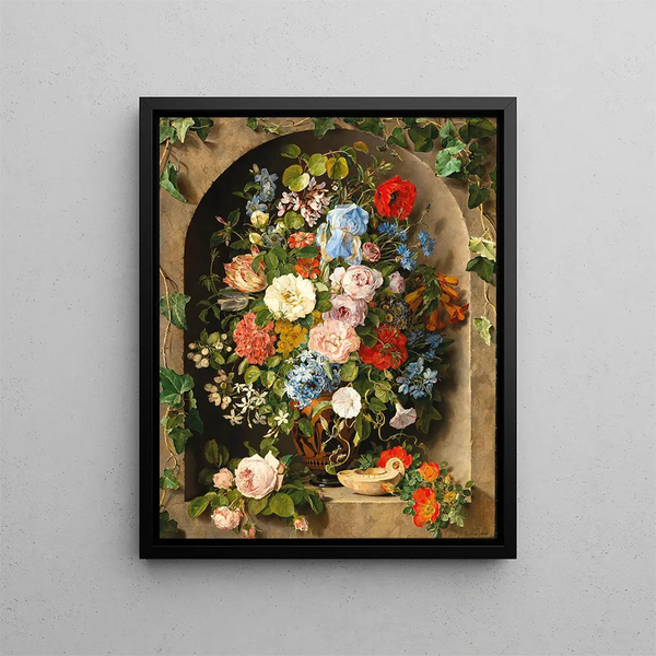 Pauline von KoudelkaSchmerling - A Large Bouquet of Flowers in a Greek Vase.webp