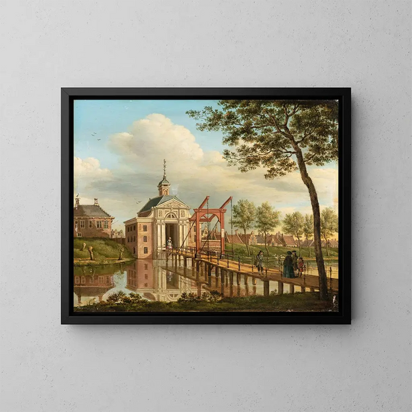 Eine Ansicht von Marepoort in Leyden - Paulus Constantijn la Fargue — gerahmtes Bild an der Wand