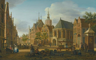 Paulus Constantijn la Fargue - The Hague A View Of The Groenmarkt Near The Westeinde Looking West.webp