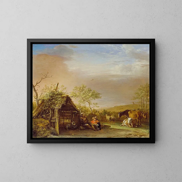 Hirten mit ihrem Vieh - Paulus Potter — gerahmtes Bild an der Wand