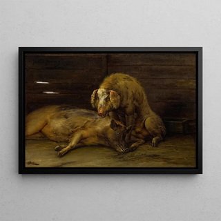 Paulus Potter - Two Pigs in a Sty.webp