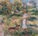 Landschaft mit Frau in Blau und Zaza in Cagnes - Pierre-Auguste Renoir — Ansicht des Kunstwerks