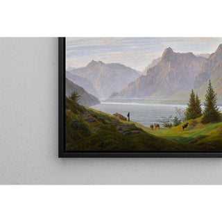 Paysage avec lac de montagne, matin - Caspar David Friedrich | Reproduction Tableau Décoration murale affiche copie