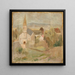 Landschaft mit einem kleinen Hund La Comelle - Tadeusz Makowski — gerahmtes Bild an der Wand