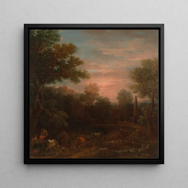 Paysage classique au crépuscule - John Wootton
