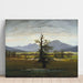 Reproduktion des Gemäldes Landschaftsgemälde eines Dorfes im Morgenlicht - Caspar David Friedrich