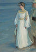 Sommerabend am Strand von Skagen Porträt der Ehefrau des Künstlers - Peder Severin Krøyer — Ansicht des Kunstwerks
