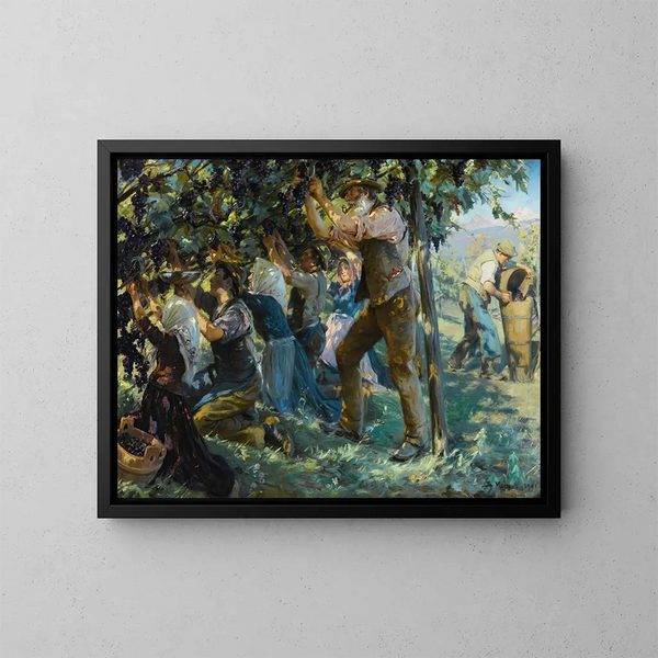 Weinernte in Tirol - Peder Severin Krøyer — gerahmtes Bild an der Wand