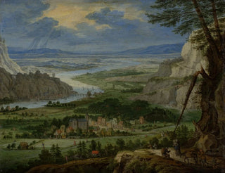 Peeter Gijsels - River Landscape with Travelers.webp