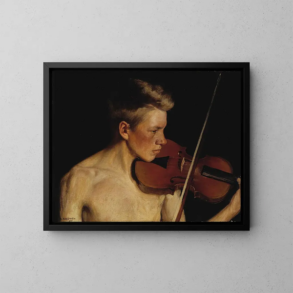 Der Geiger - Pekka Halonen — gerahmtes Bild an der Wand