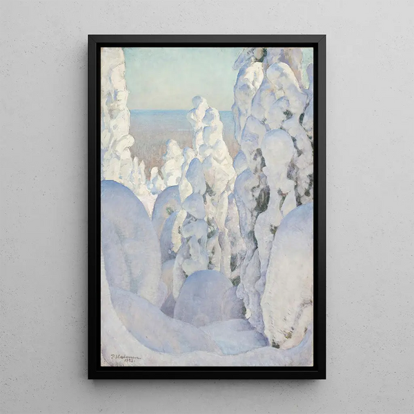 Winterlandschaft Kinahmi - Pekka Halonen — gerahmtes Bild an der Wand