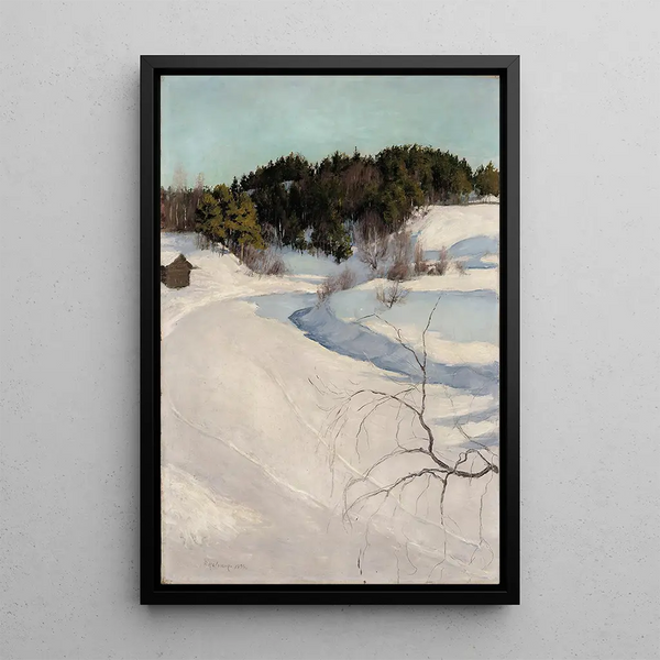 Winterlandschaft Myllykyl - Pekka Halonen — gerahmtes Bild an der Wand