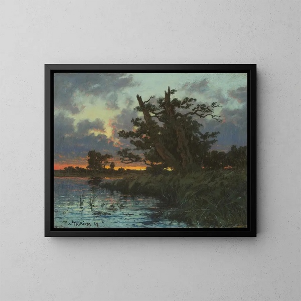 Landschaft nach Sonnenuntergang - Per Ekström — gerahmtes Bild an der Wand
