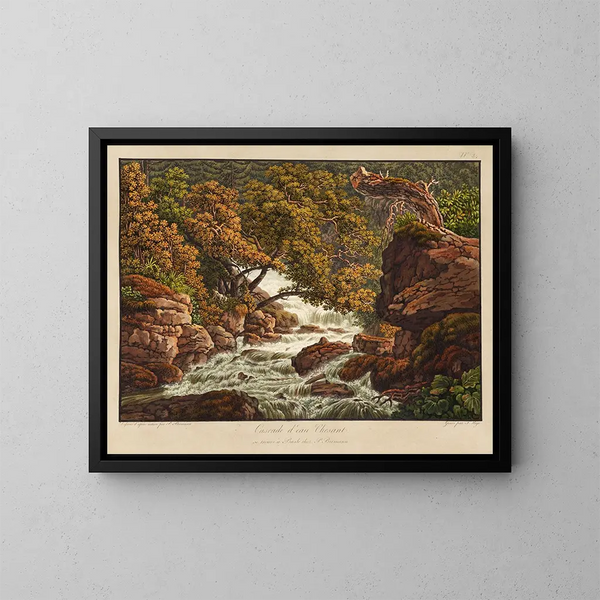 Wasserfall Chéret - Peter Birmann — gerahmtes Bild an der Wand
